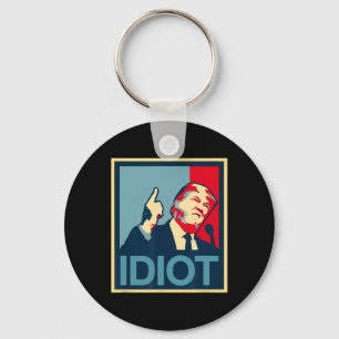 Teepanic Politics President Trump Is An Idiot Dump Keychain
