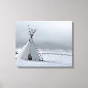 Teepee dans la copie d'art de toile de neige