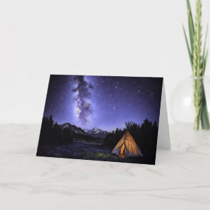 Teepee Dreaming Watercolor Milky Way Card