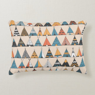 Teepee pattern. Wigwam native american summer tent Accent Pillow