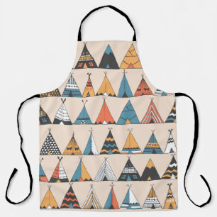Teepee pattern. Wigwam native american summer tent Apron