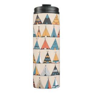 Teepee pattern. Wigwam native american summer tent Thermal Tumbler