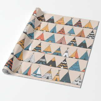 Teepee pattern. Wigwam native american summer tent Wrapping Paper