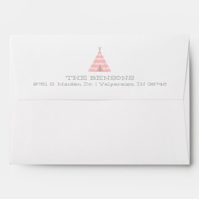 Teepee Return Address Preprinted Envelope (Back (Top Flap))