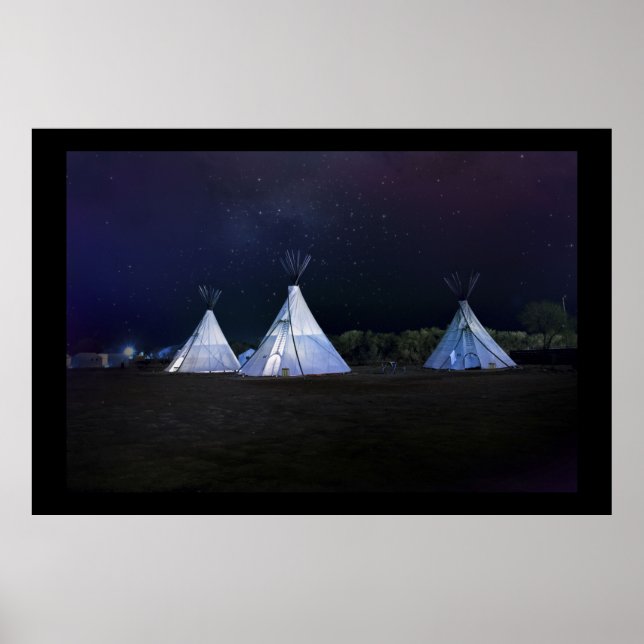 Teepees in a Midnight Sky Poster (Front)