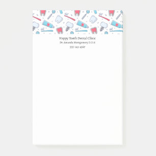 Teeth and Tools Dental Pattern Dentist Post-it Notes