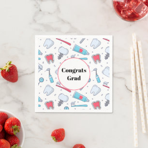 Teeth and Tools Dental Pattern Graduation Napkin