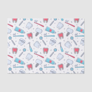 Teeth and Tools Dental Pattern Tissue Paper
