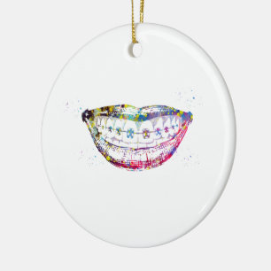Teeth braces ceramic ornament