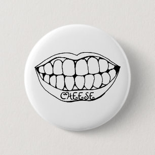 Teeth, CHEESE 2 Inch Round Button