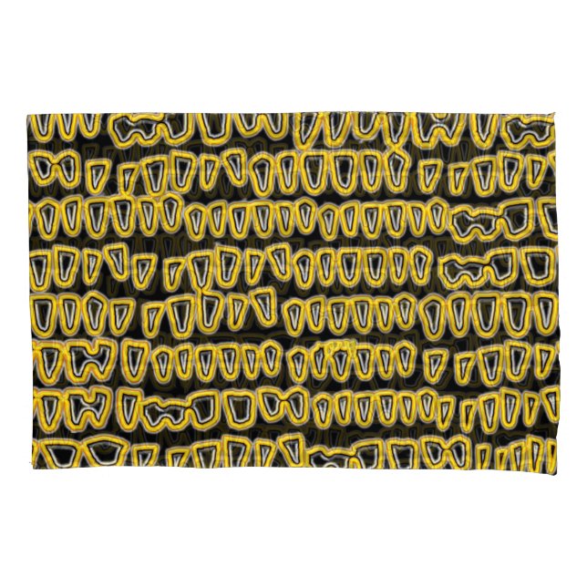 Teeth Dentist Dentistry Orthodontist NEON yellow Pillowcase (Front-Left)