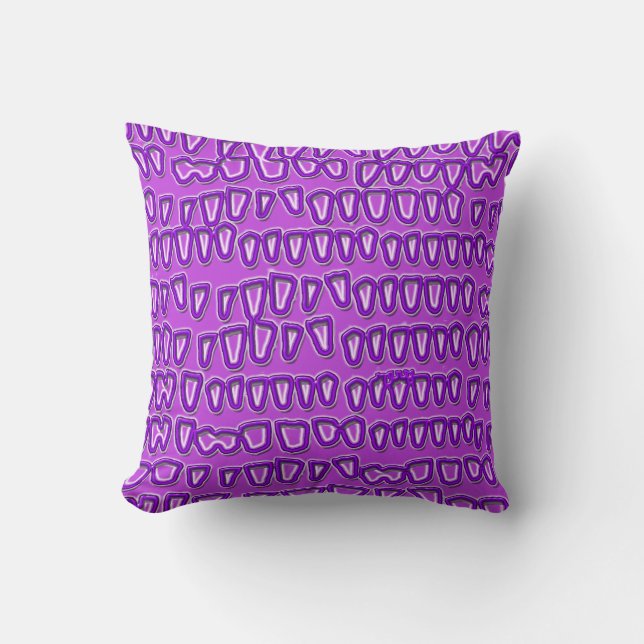 Teeth Dentist Dentistry Orthodontist Oral NEON Throw Pillow (Front)