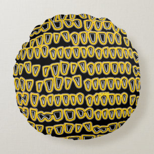 Teeth Dentist Dentistry Orthodontist yellow NEON Round Pillow