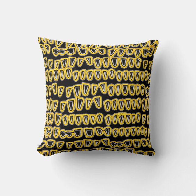Teeth Dentist Dentistry Orthodontist yellow NEON Throw Pillow (Front)