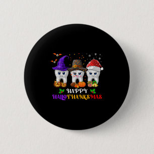 Teeth Hallothanksmas Halloween Thanksgiving Christ 2 Inch Round Button