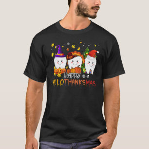 Teeth HalloThanksMas Halloween Thanksgiving Christ T-Shirt
