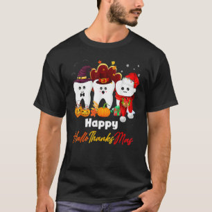 Teeth HalloThanksMas Pumpkin Dental T-Shirt