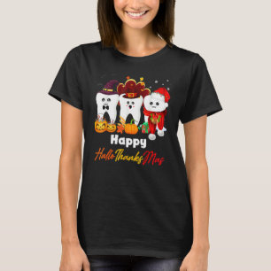Teeth HalloThanksMas Pumpkin Dental T-Shirt