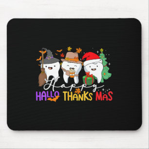 Teeth Halloween Thanksgiving Christmas Kids Men De Mouse Pad