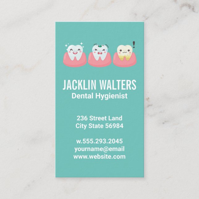 Teeth in Gums | Cute Illustrations | Dentistry Business Card (Front)