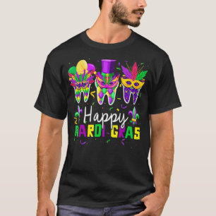 Teeth Jester Mask Dental Hygiene Happy Mardi Gras T-Shirt