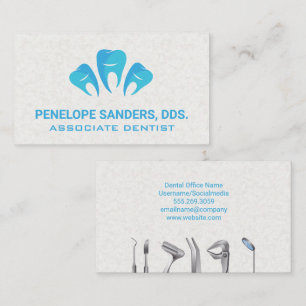 Teeth Logo   Dentistry Tools Business Card