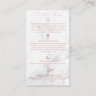 Teeth whitening aftercare card