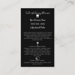 Teeth Whitening Aftercare Instruction Card