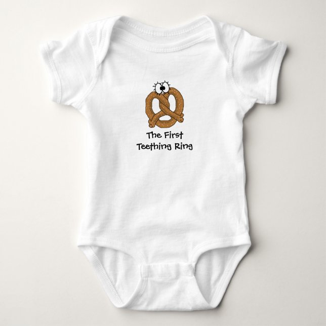 Teething Ring Funny Pretzel Baby Shirt (Front)