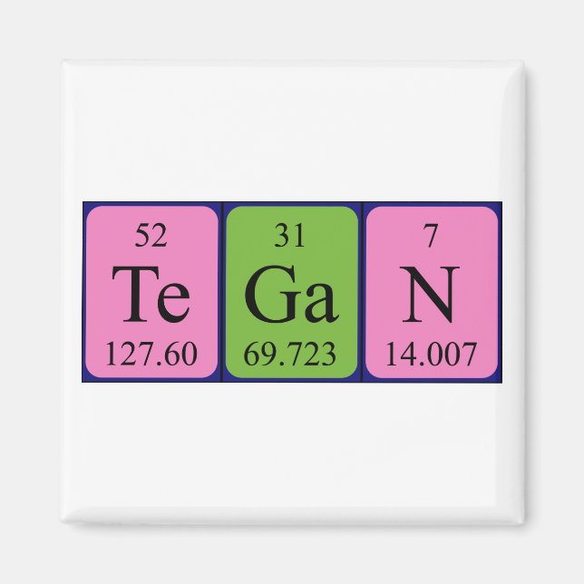 Tegan periodic table name magnet (Front)