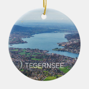 Tegernsee Bavaria Germany Retro Panorama Souvenir Ceramic Ornament
