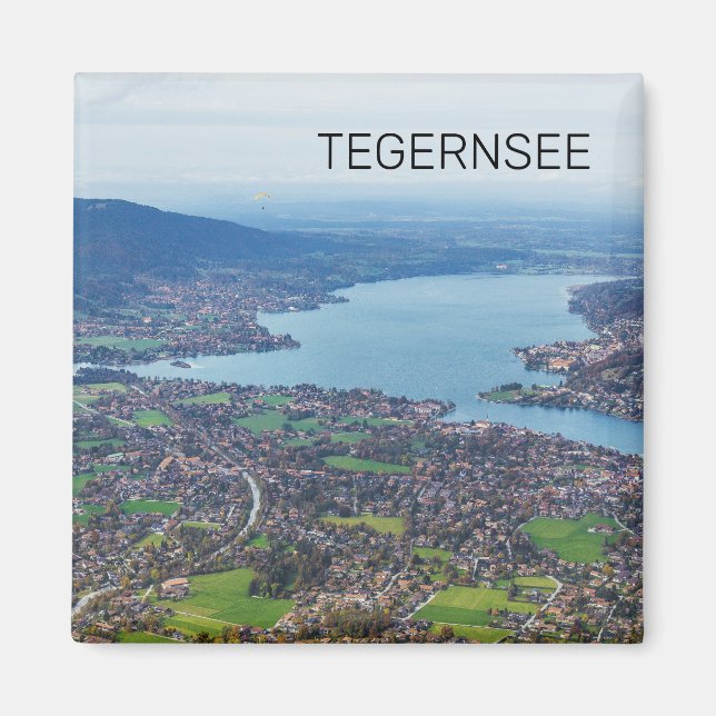 Tegernsee Bavaria Germany Retro Panorama Souvenir  Magnet (Front)