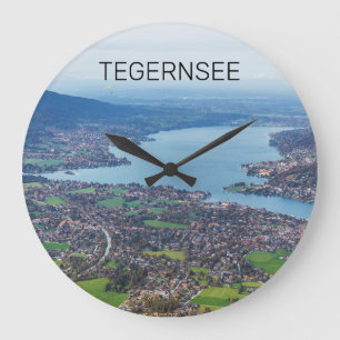 Tegernsee Bavaria Lake Germany Panorama Souvenir Large Clock