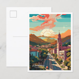 Tegucigalpa Honduras Vintage Travel Illustration Postcard