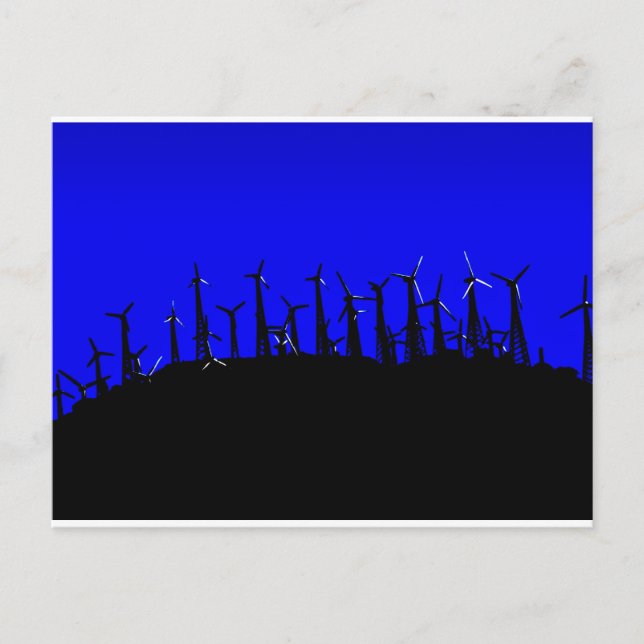 Tehachapi Wind Farm Silhouette Postcard (Front)