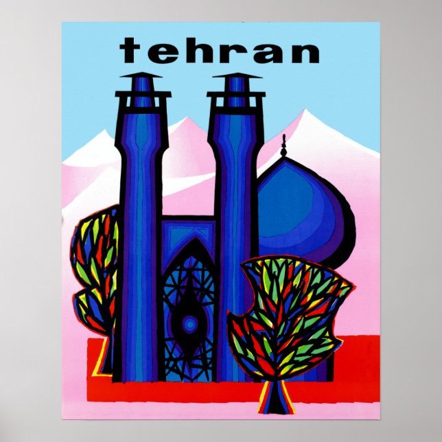 Téhéran, affiche de voyage Iran (Devant)