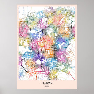 Tehran Iran City Map Poster