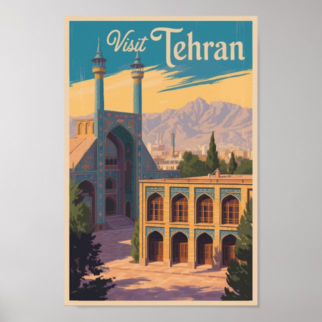 Tehran Iran Golestan Palace Illustration Travel Poster (Front)