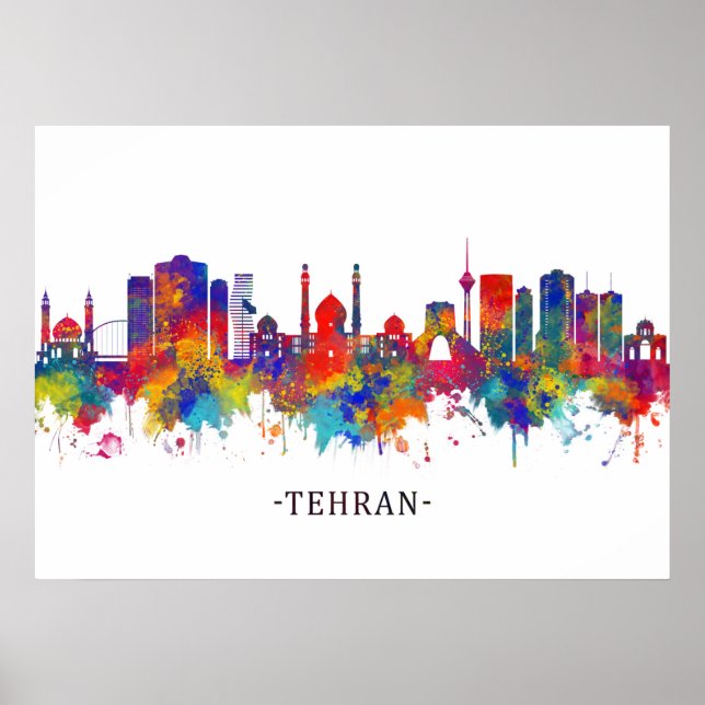Tehran Iran Skyline Poster (Front)