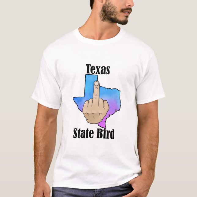 Teinte du doigt médian du t-shirt de l'État du Tex (Devant)
