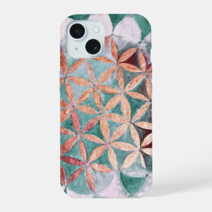 Teinte rose sarcelle pastel motif abstrait aquarel