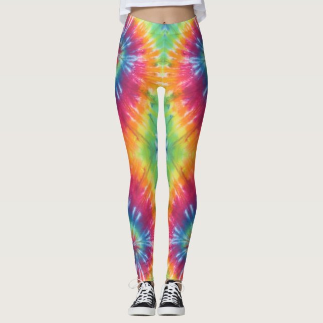Teinture à chaud teint arc-en-ciel Leggings (Devant)