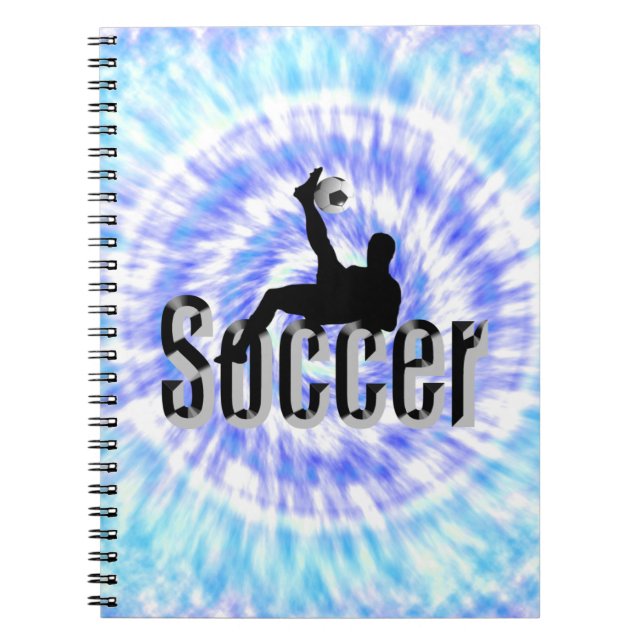 Teinture bleue Conception de soccer, Carnet (Devant)
