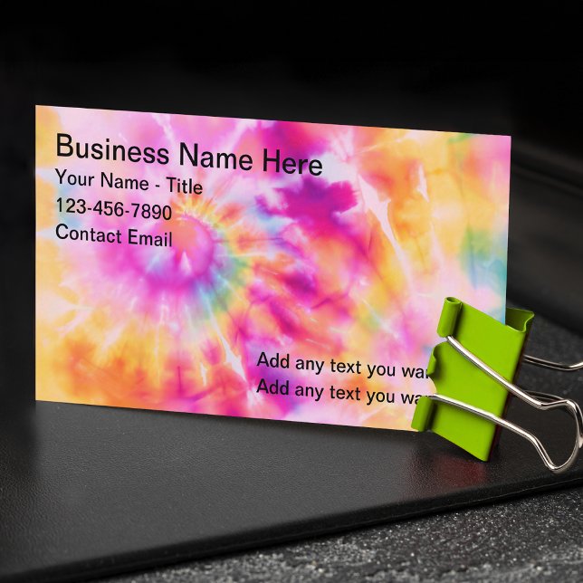 Teinture colorée Teinture Artsy Carte de visite (Tie Dye)