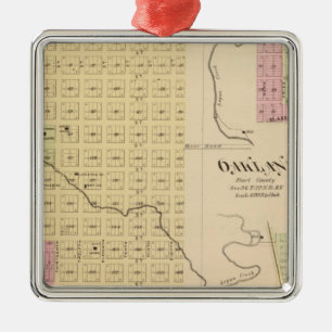 Tekamah, Oakland, and Lyons, Nebraska Metal Ornament