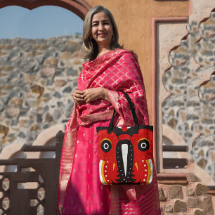 Teke mask tote bag