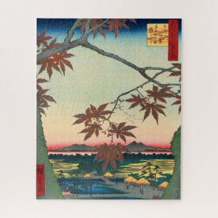 Tekona Shrine and Linked Bridge by Hiroshige Jigsaw Puzzle