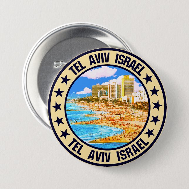 Tel Aviv                                           3 Inch Round Button (Front & Back)