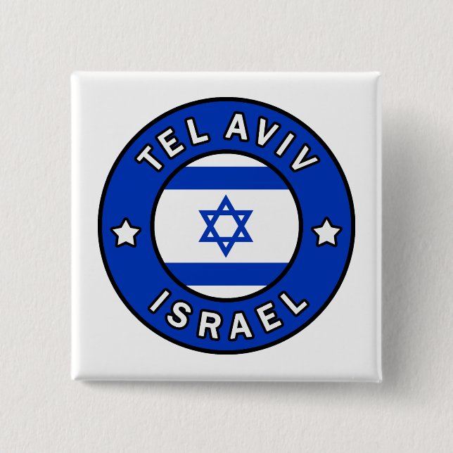 Tel Aviv Israel 2 Inch Square Button (Front)