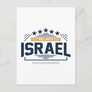 Tel Aviv Israel Modern Urban Typography Design Postcard
